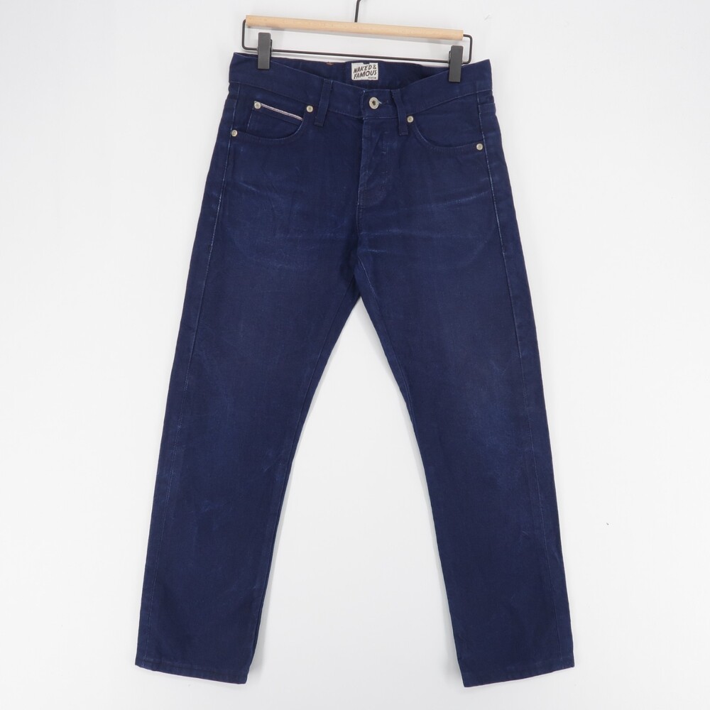 Naked and Famous Skinny Guy Jeans Mens 29 Blue Indigo Duck Selvedge Raw